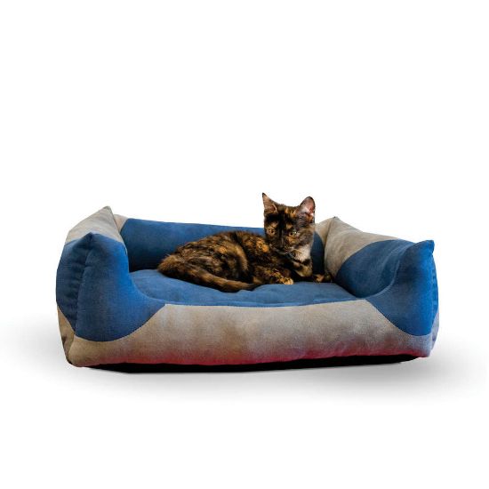 Picture of K&H Pet Products Classy Lounger Pet Bed Medium Gray / Blue 20" x 25"