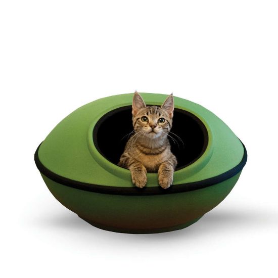 Picture of K&H Pet Products Mod Dream Pods Cat Bed Green / Black 22" x 22" x 11.5