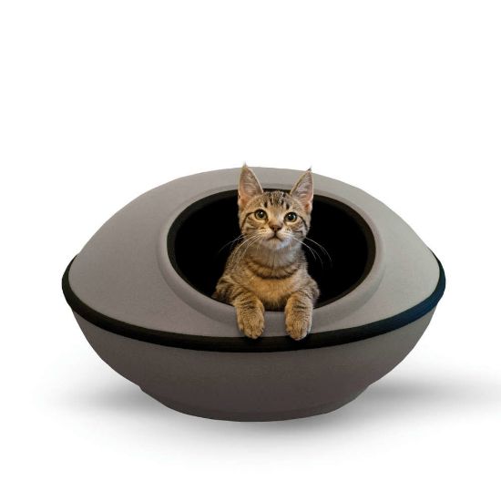 Picture of K&H Pet Products Mod Dream Pods Cat Bed Gray / Black 22" x 22" x 11.5