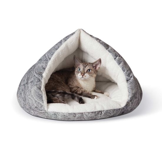 Picture of K&H Pet Products Self-Warming Kitty Hut Gray 19" x 18" x 18"