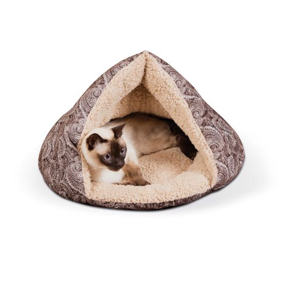Picture of K&H Pet Products Self-Warming Kitty Hut Brown 19" x 18" x 18"
