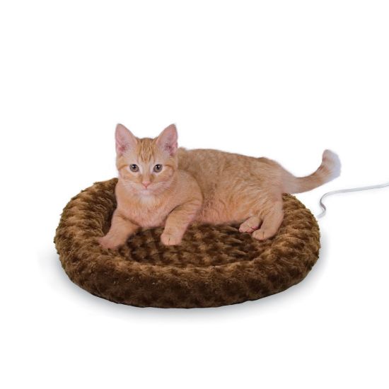 Picture of K&H Pet Products Thermo-Kitty Fashion Splash Bed Mocha 16" x 16" x 2"