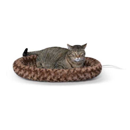 Picture of K&H Pet Products Thermo-Kitty Fashion Splash Bed Large Mocha 16" x 22" x 2"