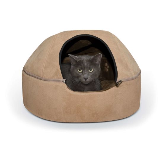 Picture of K&H Pet Products Kitty Dome Bed Unheated Large Tan 20" x 20" x 13.50"