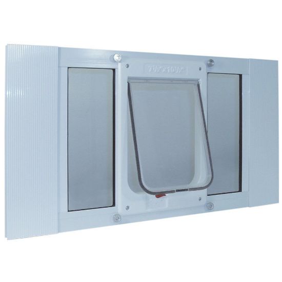 Picture of Ideal Pet Products Aluminum Sash ChubbyKat Flap Pet Door Medium White 1.25" x 27" x 15.06"