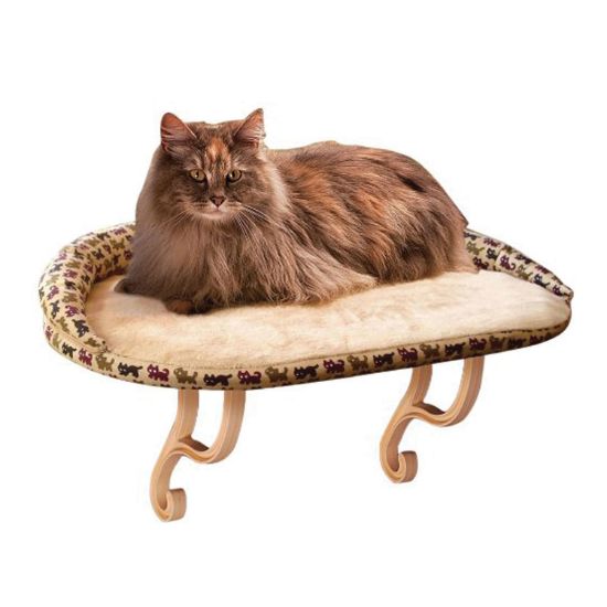 Picture of K&H Pet Products Kitty Sill Deluxe with Bolster Tan 14" x 24" x 3"