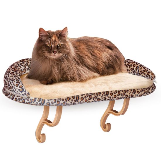 Picture of K&H Pet Products Deluxe Kitty Sill with Bolster Leopard 14" x 24" x 10"
