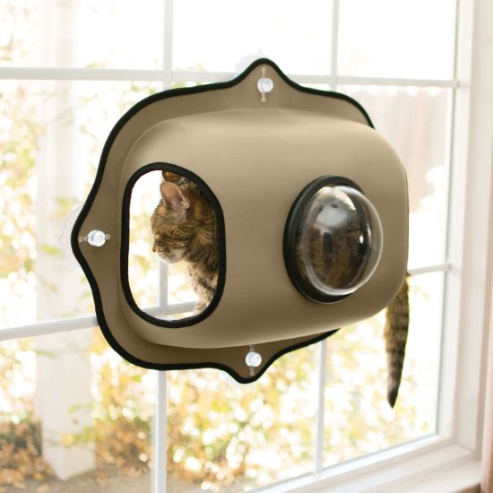 Picture of K&H Pet Products EZ Mount Window Bubble Cat Pod Tan 27" x 20" x 7.5"