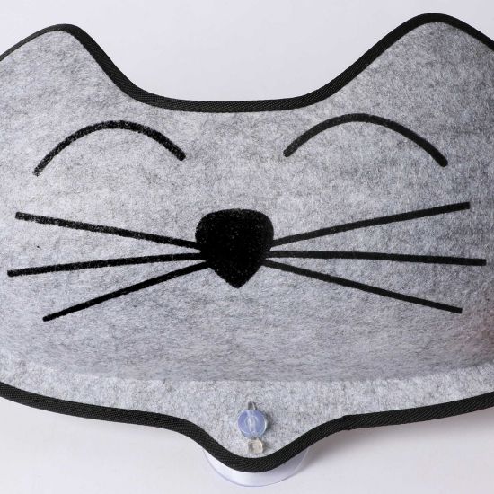Picture of K&H Pet Products EZ Mount Kittyface Window Bed Gray 27" x 8" x 11"