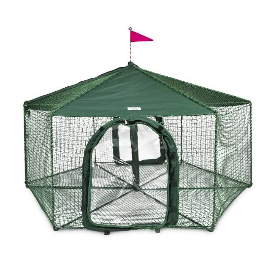Picture of Kittywalk Gazebo Yard and Garden Outdoor Cat Enclosure Green 70" x 70" 38"