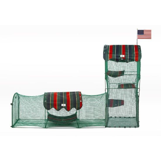 Picture of Kittywalk Town and Country Collection Outdoor Cat Enclosure Green 96" x 18" x 72"