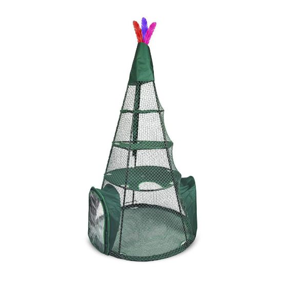 Picture of Kittywalk Teepee  Outdoor Cat Enclosure Green 48" x 48" x 72"