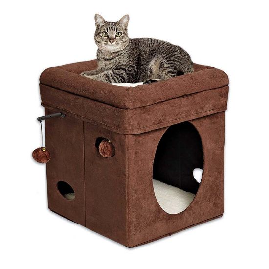 Picture of Midwest Curious Cat Cube Brown 15.125" x 15.125" x 16.5"