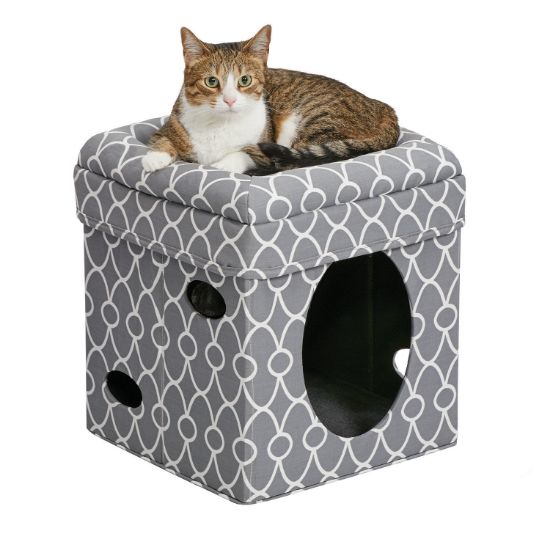 Picture of Midwest Curious Cat Cube Gray 15.13" x 15.13" x 16.50"