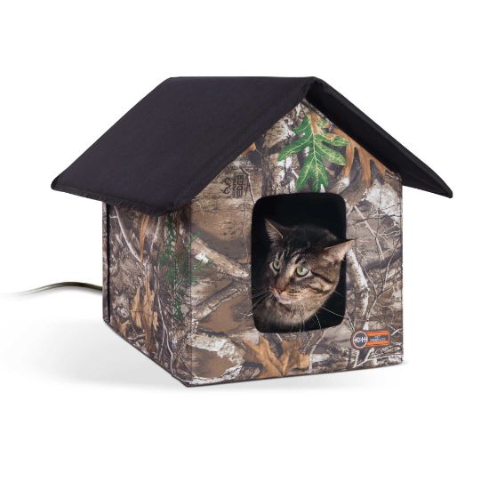 Picture of K&H Pet Products Realtree Thermo Outdoor Kitty House Camo 22" x 18" x 17"