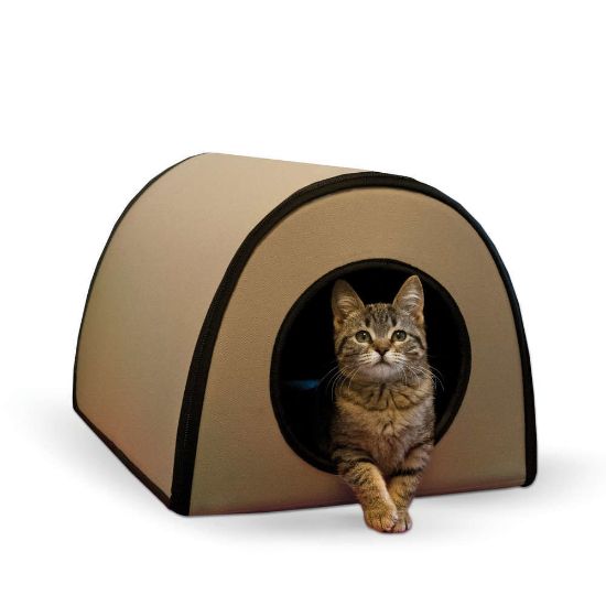 Picture of K&H Pet Products Mod Thermo-Kitty Shelter Tan 15" x 21.5" x 13"