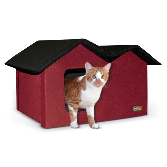 Picture of K&H Pet Products Outdoor Kitty House Extra-Wide Unheated Red 21.5" x 14" x 13"