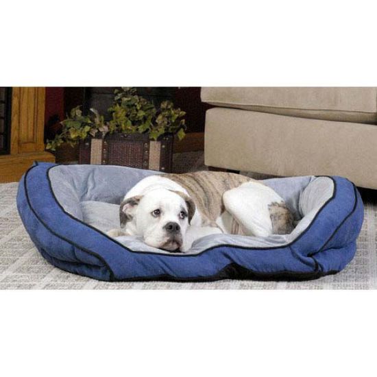 Picture of K&H Pet Products Bolster Couch Pet Bed Small Blue / Gray 21" x 30" x 7"