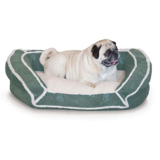 Picture of K&H Pet Products Deluxe Bolster Couch Pet Bed Small Green 21" x 30" x 7"