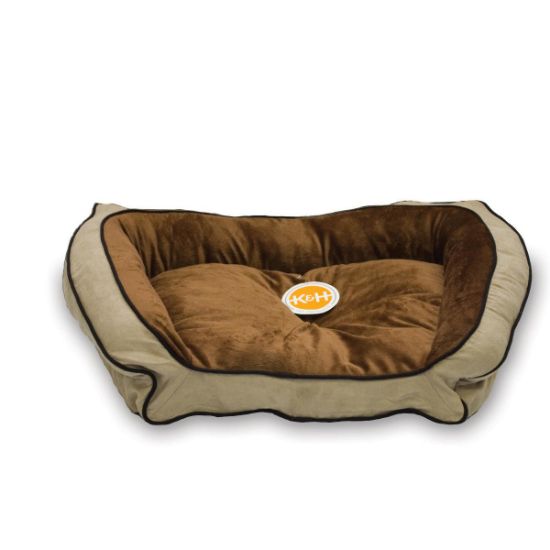 Picture of K&H Pet Products Bolster Couch Pet Bed Large Mocha / Tan 28" x 40" x 9"