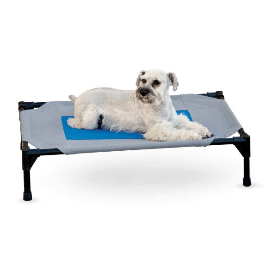 Picture of K&H Pet Products Coolin' Pet Cot Medium Gray / Blue 25" x 32" x 7"
