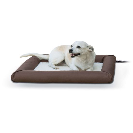 Picture of K&H Pet Products Deluxe Lectro-Soft Outdoor Heated Pet Bed Small Brown 19.5" x 23" x 2.5"