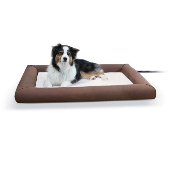 Picture of K&H Pet Products Deluxe Lectro-Soft Outdoor Heated Pet Bed Large Brown 34.5" x 44.5" x 4.5"