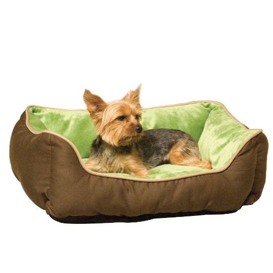 Picture of K&H Pet Products Lounge Sleeper Self-Warming Pet Bed Mocha / Green 16" x 20" x 6"