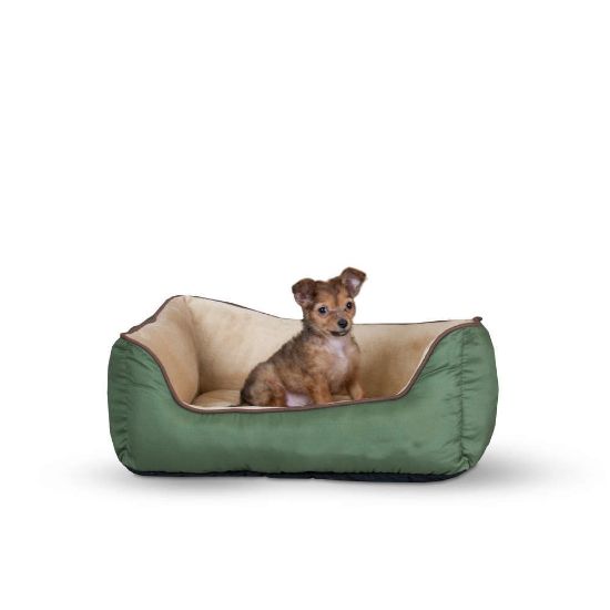 Picture of K&H Pet Products Lounge Sleeper Self-Warming Pet Bed Sage / Tan 16" x 20" x 6"