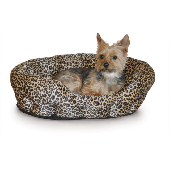 Picture of K&H Pet Products Self Warming Nuzzle Nest Pet Bed Leopard 19" x 19" x 6"