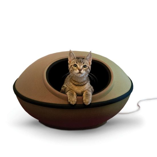 Picture of K&H Pet Products Thermo-Mod Dream Pod Large Tan/Black 22" x 22" x 11.5"