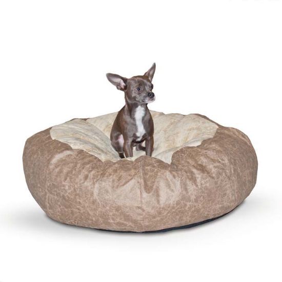 Picture of K&H Pet Products Self Warming Cuddle Ball Pet Bed Small Tan 28" x 28" x 10"