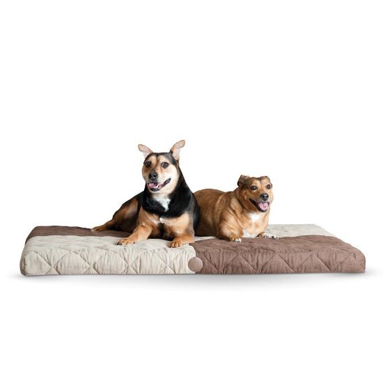 Picture of K&H Pet Products Quilted Memory Dream Pad 0.5" Small Chocolate / Tan 19.5" x 25" x 0.5"