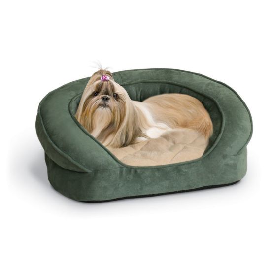 Picture of K&H Pet Products Deluxe Ortho Bolster Sleeper Pet Bed Medium Green 30" x 25" x 9"