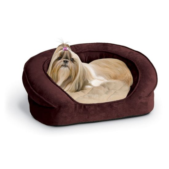 Picture of K&H Pet Products Deluxe Ortho Bolster Sleeper Pet Bed Medium Eggplant 30" x 25" x 9"
