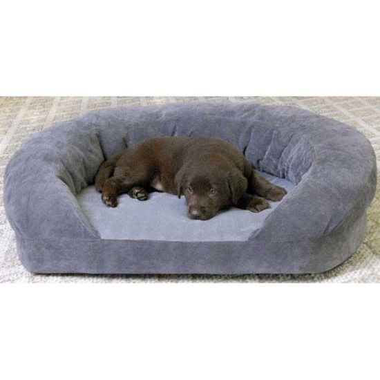 Picture of K&H Pet Products Ortho Bolster Sleeper Pet Bed Small Gray Velvet 20" x 16" x 8"