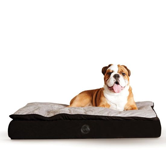 Picture of K&H Pet Products Feather Top Ortho Pet Bed Large Black / Gray 40" x 50" x 6.5"