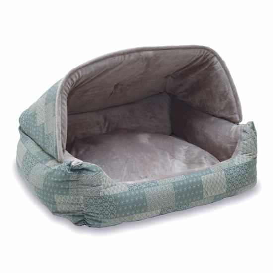 Picture of K&H Pet Products Lounge Sleeper Hooded Pet Bed Teal 20" x 25" x 13"