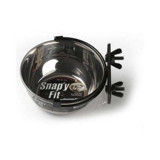 Picture of Midwest Stainless Steel Snap'y Fit Water and Feed Bowl 10 oz Stainless Steel 5" x 5" x 2"