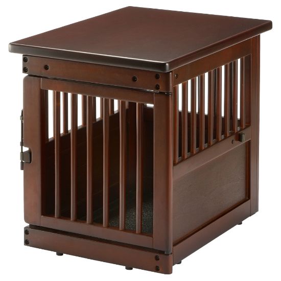 Picture of Richell Wooden End Table Dog Crate Small Dark Brown 24" x 18.1" x 20.9"