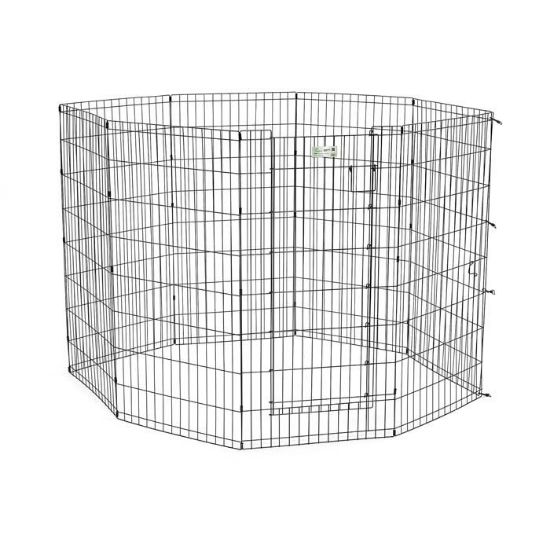 Picture of Midwest Life Stages Pet Exercise Pen with Door 8 Panels Black 24" x 30"