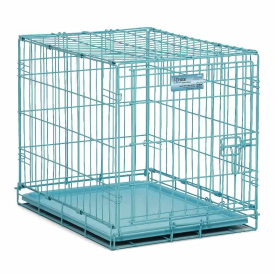 Picture of Midwest iCrate Single Door Dog Crate Blue 24" x 18" x 19"