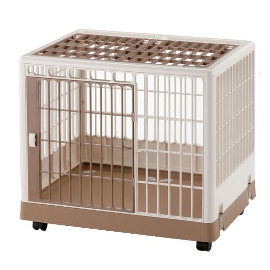 Picture of Richell Pet Training Kennel PK-650 White / Mocha 25.4" x 19.7" x 22"