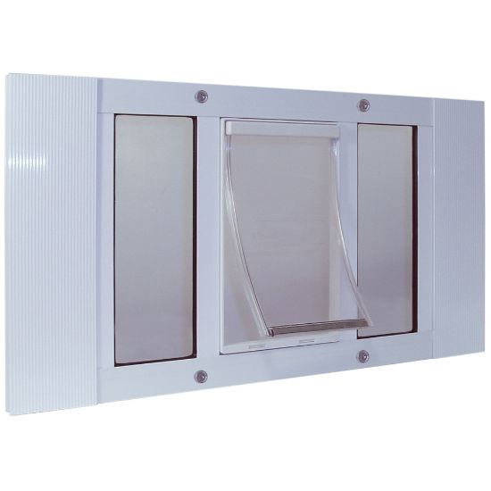 Picture of Ideal Pet Products Aluminum Sash Pet Door Small White 1.5" x 23" x 12"