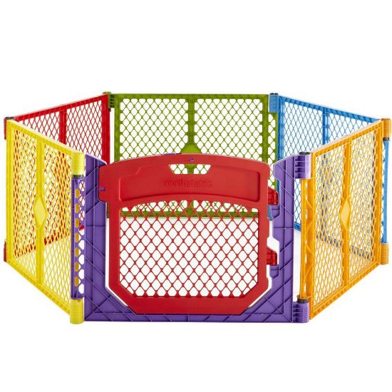 Picture of North States Superyard Colorplay Ultimate Freestanding 6 Panel Playpen Multi-Color 30" x 26"