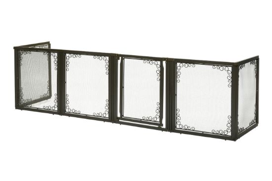 Picture of Richell Convertible Elite Mesh Pet Gate 6 Panels Brown 130" - 134" x 31.7" - 33.7" x 35.8"