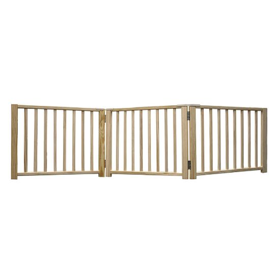 Picture of Four Paws Smart Design Folding Freestanding Gate 3 Panel Beige 24" - 68" x 1" x 17"