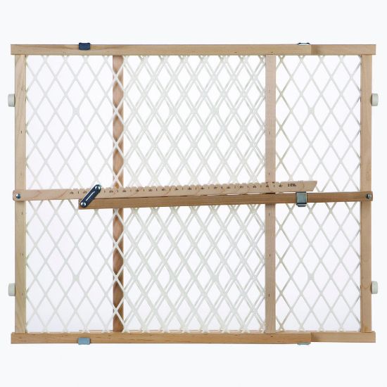 Picture of North States Easy Adjust - Diamond Mesh Pet Gate White, Wood 26.5" - 42" x 23"