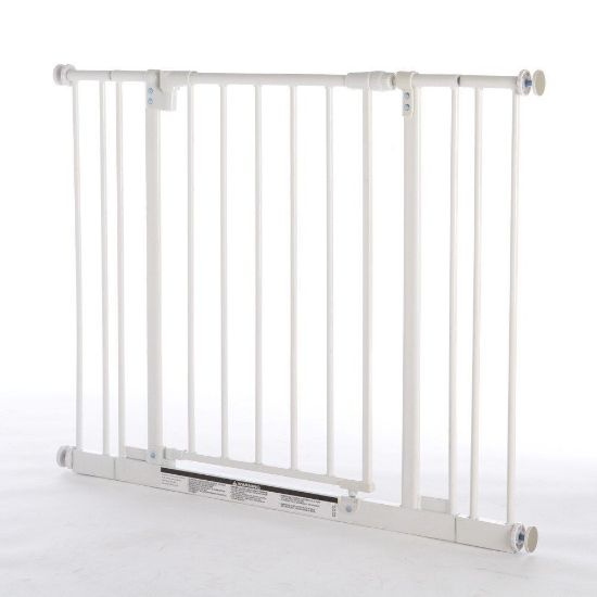 Picture of North States Easy-Close Pressure Mounted Pet Gate Medium White 28" - 38.5" x 29"