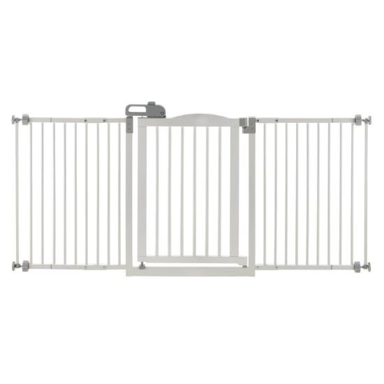 Picture of Richell One-Touch Wide Pressure Mounted Pet Gate II White 32.1" - 62.8" x 2" x 30.5"